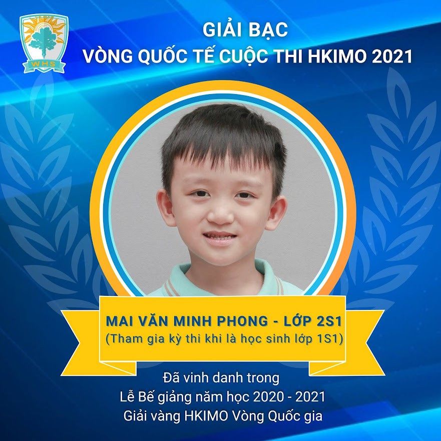 WHSers chiến thắng tại sân chơi Quốc tế HKIMO 2021