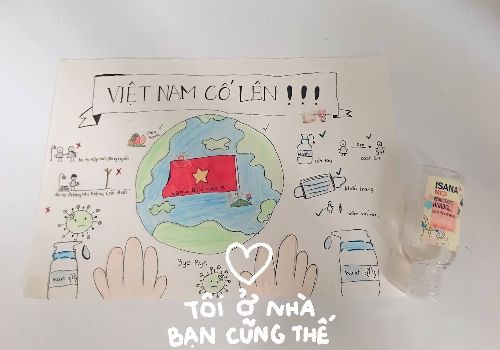 WHSers thiết kế posters cổ động “chung tay đẩy lùi Covid” trong giờ GDCD