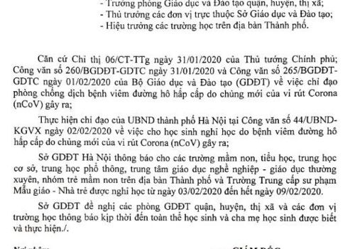 Hà Nội nghỉ học để phòng chống virus corona