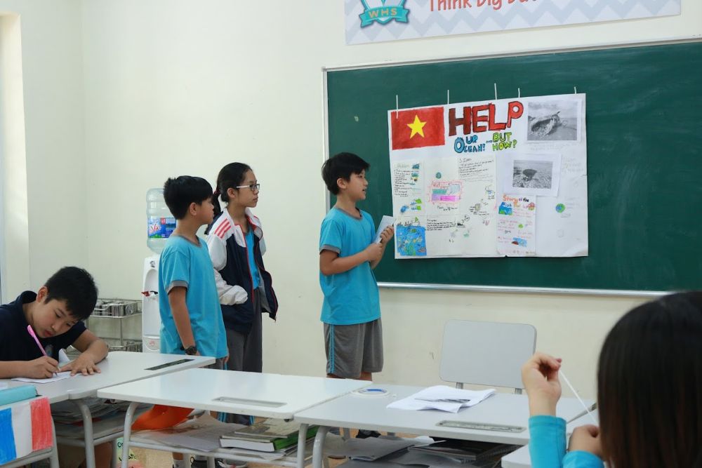 Tiết học Tiếng Anh thú vị tại 6S1: Một phiên họp của Liên Hiệp Quốc về vấn đề môi trường biển